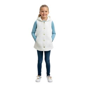 Cynthia Rowley Girl’s Size M 7/8 White Hooded Vest